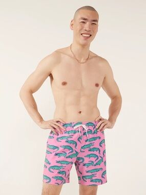 Chubbies | "Pink Alligator" Swimming Shorts Swim Trunks | Size Medium